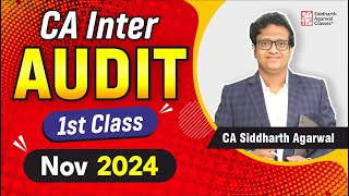 Audit First Class  Nov 2024  CA Siddharth Agarwal [upl. by Drain230]