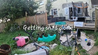 Tidying decluttering weeding cutting grass in the garden time lapse compilation [upl. by Oinota]