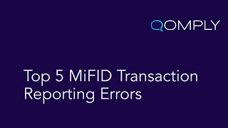 ❗Top 5 MiFID IIMiFIR Reporting Errors [upl. by Kareem]