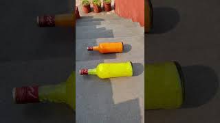 Yellow Vs Orange Breaking glass bottles Crushing soft things shorts asmr satisfying [upl. by Earazed752]