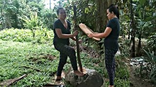 magbabayo ng palay at sinaing panghapunanMitchell and family vlog [upl. by Archibaldo]