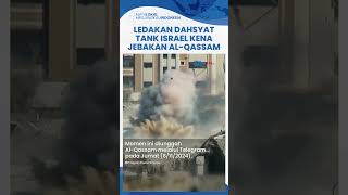 Tanktank Israel Tepergok Bobrok Ditarik Pakai Buldoser lalu Diledakkan AlQassam hingga Meledak [upl. by Adnoloy834]