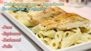 Como preparar pasta con pollo y crema en menos de 30 minutos [upl. by Suravaj]