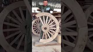 Wagon wheel assembly process Good tools and machinery can increase work efficiency [upl. by Edahc67]