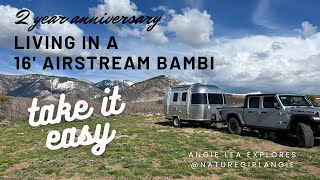 2 Year Anniversary Living in a 16 Airstream Bambi [upl. by Ddene]