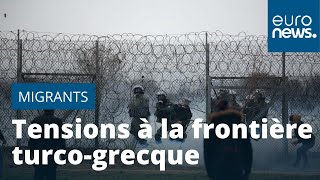 Tensions et affrontements à la frontière entre la Turquie et la Grèce [upl. by Harp]