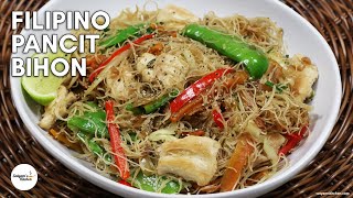 Pancit Bihon Quick and Flavorful Filipino Rice Vermicelli StirFry with Chicken Thighs [upl. by Ellinet783]