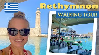 Rethymnon Crete Greece 🇬🇷 Cinematic Walking Tour Venetian Harbour amp Old Town [upl. by Darlene]