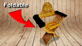 Medieval Folding Chair  Woodworking [upl. by Atrice954]