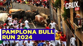 Running Of The Bulls  Spains Famous Annual Event In Pamplona Draws Thousands  San Fermin Festival [upl. by Ameline]