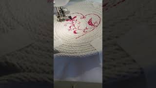 Embroidery on a rope bowl [upl. by Akire70]