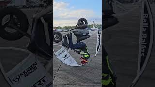 Rollover guinness world record Stoppie from crazy stuntrider balla ballasz [upl. by Lorene592]