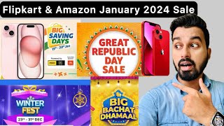 Flipkart amp Amazon Republic Day Sale 2024  iPhone 15 Discount Offers  Upcoming January Sale [upl. by Adolpho]