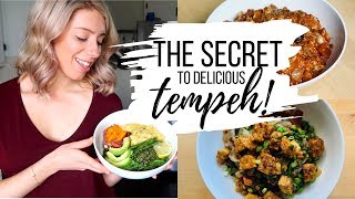 HOW TO COOK TEMPEH amp the secret to making it taste good  recipes [upl. by Animahs]