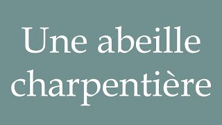 How to Pronounce Une abeille charpentière A carpenter bee Correctly in French [upl. by Shah]