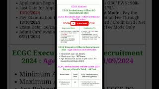 ECGC Probationary Officer PO Recruitment 2024 Apply Online for 40 Post [upl. by Rask]