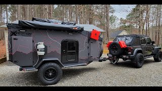 2022 Xpedition Voyager Overland Trailer  1st set up walkaround SOLD [upl. by Rayburn]