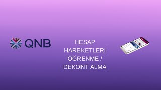 Qnb Hesap Hareketleri Öğrenme  Qnb Dekont Görüntüleme [upl. by Inga300]