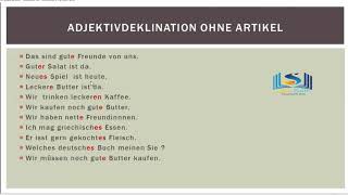 A2 Grammatik Adjektivdeklination ohne Artikel تصريف الصفة بدون اداة قبلها [upl. by Osbert]