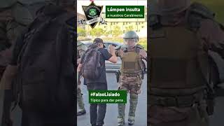 Falso lisiado y vieja sorda enmapuchada hostilizan a Carabineros [upl. by Nibas]