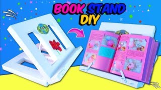 How to make a BOOK STAND with cardboard  Crafts with recycled materials [upl. by Brozak]