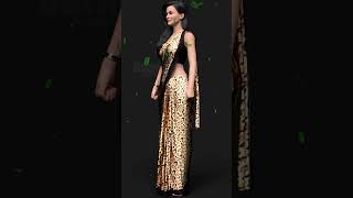 Daz3d Animation  Victoria 8  dForce Saree  Marvelous designer  Clo3d  Daz Studio [upl. by Alphonso441]