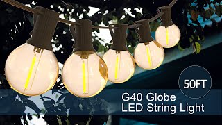 50ft G40 Patio LED String lights [upl. by Derayne]