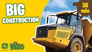 Real Big Construction Vehicles Working with Music 🚜 🎶  John Deere Kids [upl. by Draner]