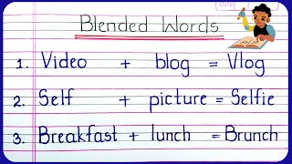 Blended words for grade 5 English  Learn Blended Words with Examples  English Lessons for students [upl. by Dripps498]