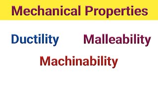 Mechanical Properties Ductility Malleability Machinability in Hindi [upl. by Limaa]