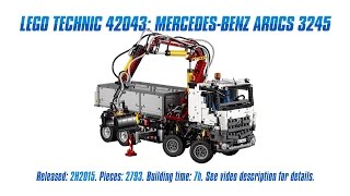 Lego Technic 42043 MercedesBenz Arocs 3245 Unboxing Speed Build amp Review [upl. by Ahsienat]