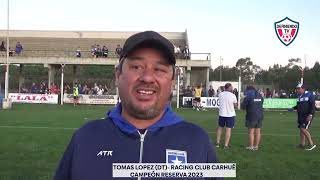 NOTA CON TOMAS LOPEZ  DT DE RESERVA CAMPEÓN 2023 [upl. by Aivlys382]