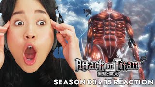 The Colossal Titan JOINS the fight  Attack on Titan Reaction  S3 Ep 15 quotDescentquot [upl. by Emil]