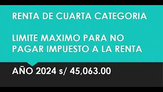 RENTA DE CUARTA CATEGORÍA 2024 [upl. by Telracs]