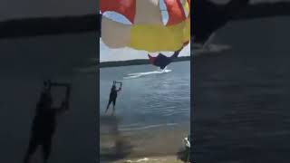 Fail Person who tries parasailing is crashing shorts fail [upl. by Mitchiner]