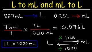 How To Convert From MilliLiters to Liters and Liters to Milliliters  mL to L and L to mL [upl. by Ayekan815]