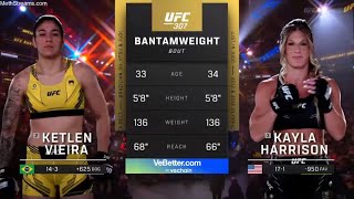 FULL FIGHT  KETLEN VIEIRA VS KAYLA HARRISON  UFC 307 [upl. by Ettecul]