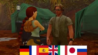 Tomb Raider Remastered Lara Meets Tony in 7 Languages [upl. by Nhtanhoj]