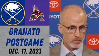 Don Granato Postgame Interview vs Arizona Coyotes 12112023 [upl. by Geithner]