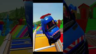 TRANSPORT OF COLOR CAR by COLORED TRUCKS  TRUCKS VS CARS  030 [upl. by Nelyaw]