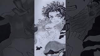 Dibujo de Nezuko y Tanjiro con su canción de hermanos anime [upl. by Ecirtak]