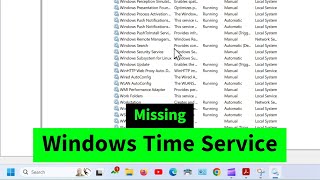 Windows Time Service Missing from Services in Windows 7  8  10  11 Quick FIX [upl. by Champ]