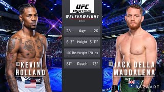 KEVIN HOLLAND VS JACK DELLA MADDALENA FULL FIGHT NOCHE UFC [upl. by Ttemme]