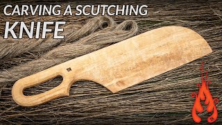 Carving a scutching knife Growing 1 m² of FLAX part 3 [upl. by Onivla]