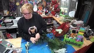 How to make a Christmas Sleigh Wreath with a Tree by Krazy Mazie Kreations [upl. by Nlycaj]