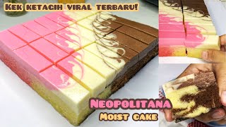 KEK KETAGIH VIRAL rasa TERBARU NEOPOLITANA MOIST CAKE super cantik moist lembut bikin NAGIH [upl. by Awhsoj]