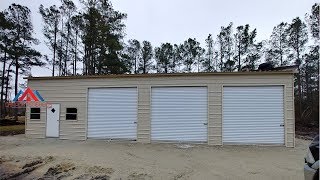 30x50x12 Metal Garage with 3 10x10 roll up doors [upl. by Lamee44]