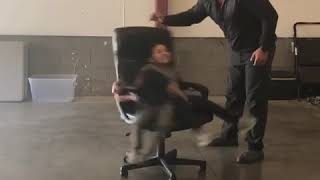 Kid Flies out of Spinning Office Chair  1013618 [upl. by Howell]