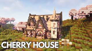 Minecraft How to build a Cherry House  Tutorial [upl. by Sueaddaht]