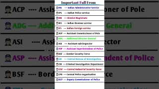 Important full forms ias ips dig sp gk most important full forms ias dm shorts [upl. by Aehtla705]